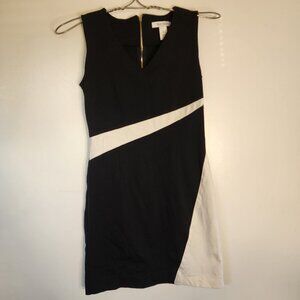 White House Black Market Sheath Dress Size 00 Color Block Sleeveless Zip Womens